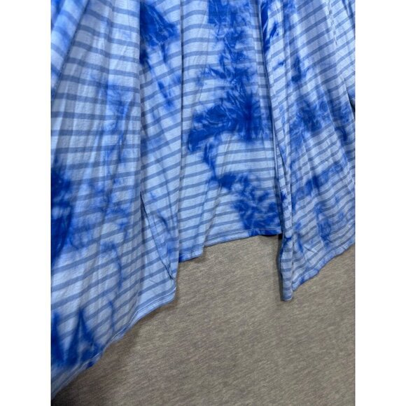 Pure J Jill Fit Blue Tie-Dye Striped Open Cardigan Cotton Casual‎ Sz L - Picture 3 of 5